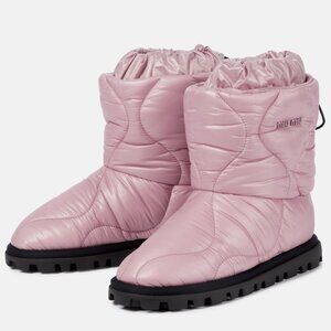 NWT Miu Miu Snow Ankle Boots Powder Pink Quilted Drawstring 39